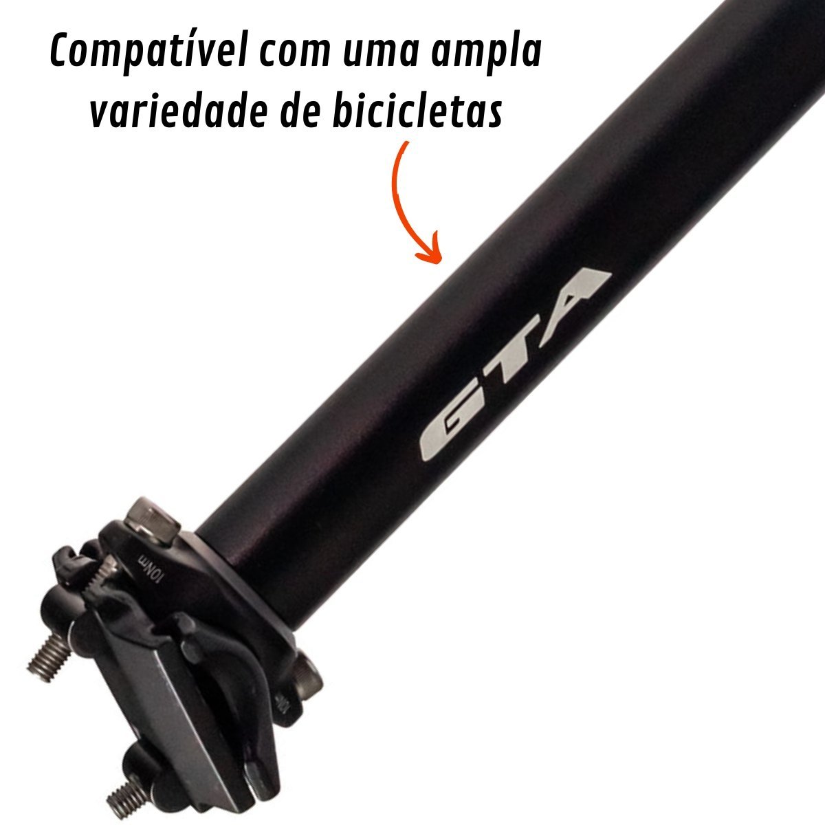 Canote Selim Com Carrinho 27.2mm x 400mm Micro Ajuste Offset 0 GTA Preto GTA Bike MTB Microajuste Of - 2