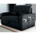 Ver imagem 1 de Sofá Cama com Baú Luka Veludo Inca Preto