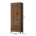 Ver imagem 4 de Guarda-roupa Solteiro Fit 3 Portas 2 Gavetas Jequitiba - Santos Andirá
