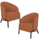 Ver imagem 1 de Kit 02 Poltronas Decorativa para Sala Living Pés Industrial Sierra K01 Bouclê Terracota - Lyam Decor