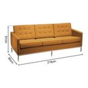 Ver imagem 2 de Sofá Fk 3 Lugares Couro Natural Linha Premium Design Modernista Escritório Recepção Luxo - Caramelo