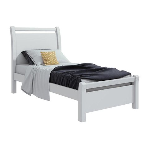 Cama Solteiro Reali Branco - Lopas