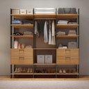 Ver imagem 2 de Guarda Roupa Closet Industrial 217cm 4 Gavetas 100% Mdf Tw404 Freijó/preto Fosco - Pradel