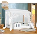 Ver imagem 5 de Cama Infantil com Colchão Casal Ágatha Branca/amêndoa com Escorregador e Voal Branco Divaloto