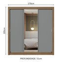 Ver mais imagens de Guarda-roupa Casal 3 Portas de Correr com Espelho Rustic/cinza Nobre Madesa Rustic/cinza