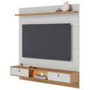 Ver imagem 4 de Painel Tv 60 Pol Bancada Suspensa 160cm com Led Zali Off/freijó C05 - Mpozenato