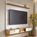 Ver imagem 6 de Painel Tv 60 Pol Bancada Suspensa 160cm com Led Zali Off/freijó C05 - Mpozenato
