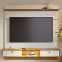 Ver imagem 5 de Painel Tv 60 Pol Bancada Suspensa 160cm com Led Zali Off/freijó C05 - Mpozenato