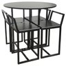 Mesa Redonda Jantar Prime Compacta de Madeira 4 Cadeiras Preta BF Decor - 1