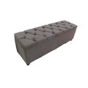 Ver imagem 1 de Puf Baú Recamier Estofado Casal 140x50x45cm Cor Camurça - Com Botôes Na Mesma Cor