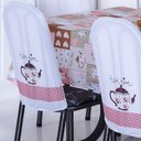 Ver imagem 2 de Kit 12 Capas de Cadeira + Toalha de Mesa + Cortina Sala de Jantar Cozinha Dos Sonhos Completa Bule R