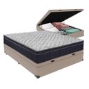 Ver imagem 1 de Conjunto Viúvo Cama Bege Box Baú Colchão Firme Ortobom D45 Bege
