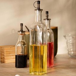 Kit 6 Garrafas Porta Azeite 510ml Vidro Bico Dosador Frasco Transparente para Vinagre Lyor - 6
