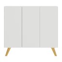 Ver imagem 2 de Gabinete Banheiro 3 Portas Retrô 90Cm Multimóveis V5030 Branco/Natural Branco/Natural