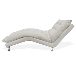 Chaise Divã Espreguiçadeira Estofada Salão de Beleza Diva Corano Bege - LM DECOR - 3