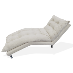 Chaise Divã Espreguiçadeira Estofada Salão de Beleza Diva Corano Bege - LM DECOR - 1