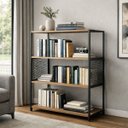 Ver imagem 1 de Estante Industrial P/ Sala Escritório Livro Decorativa Preta:mel