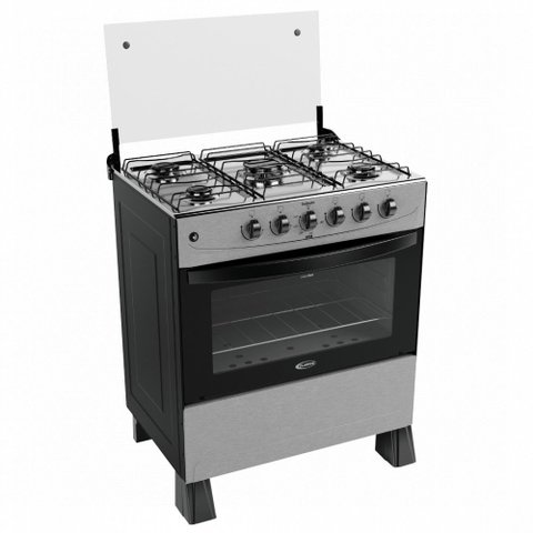 Fogão Delicato Plus 5 Bocas com Forno 84 Litros Mesa Inox Mega Chama e Acendimento Automático Claric