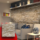 Ver imagem 3 de Papel de Parede Pedras Canjiquinha Bege Decorativo Adesivo