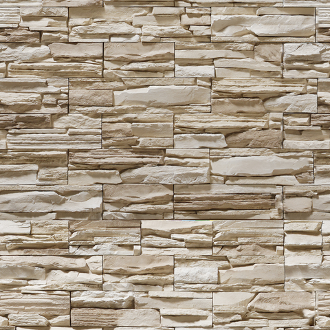 Papel de Parede Pedras Canjiquinha Bege Decorativo Adesivo