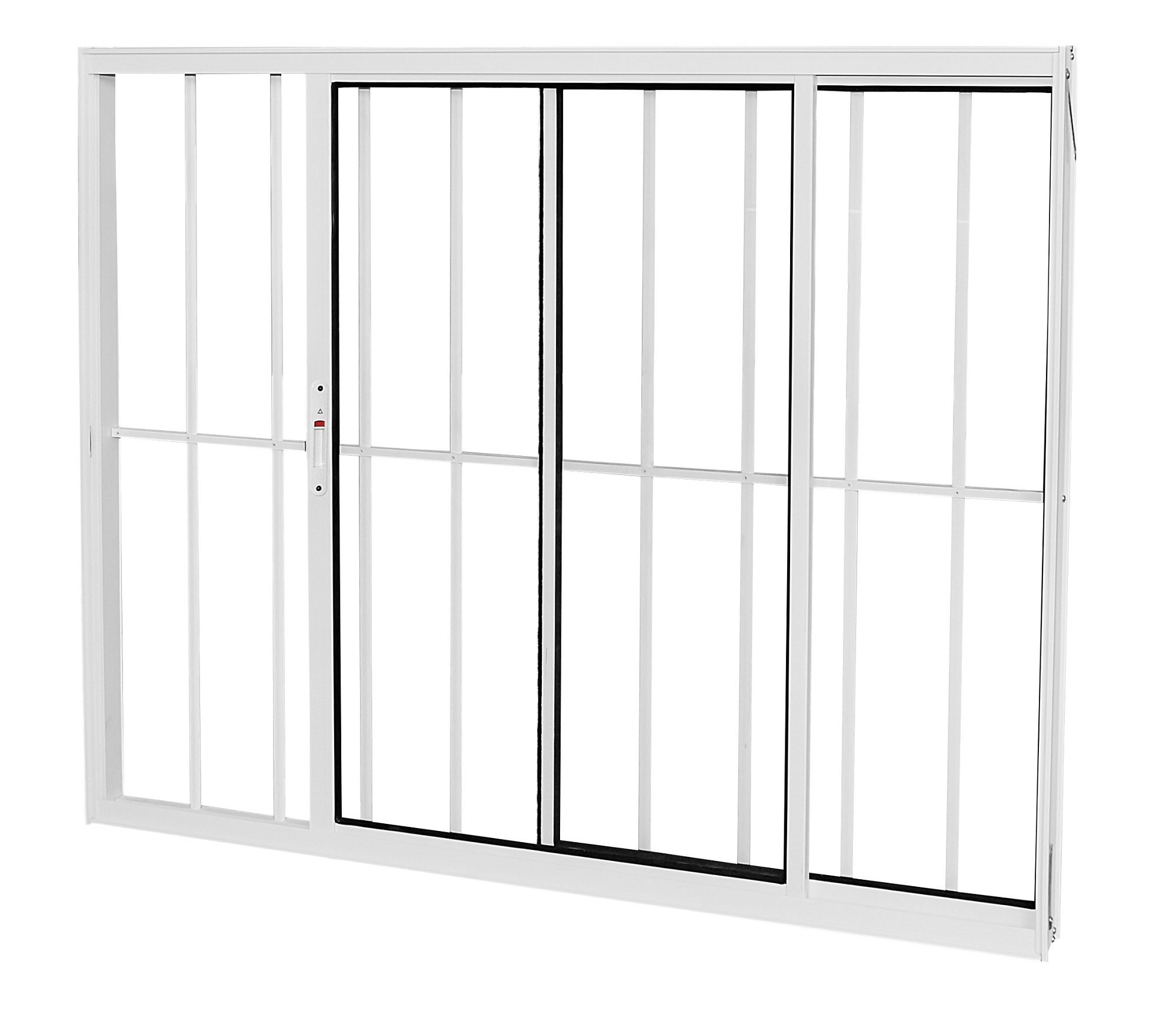Vitro de correr 2 folhas - C/ grade - C/ vidro - Fecho concha - 1,50 cm (L) x 1,00 cm (A) x 0,06cm ( - 1