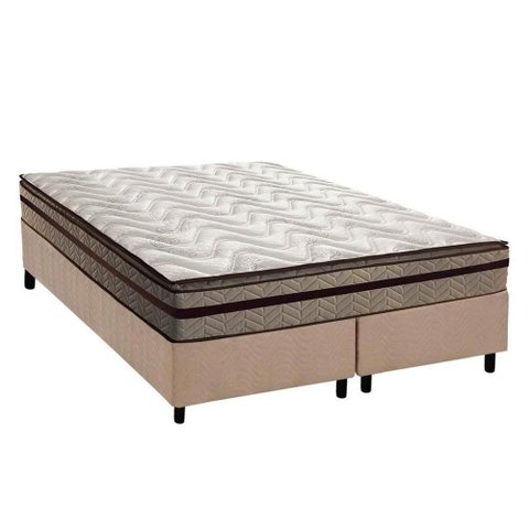 Cama Box Queen: Colchão Ortopédico Paropas D28 - Orthomedic Gold Plus Rústico Clean + Base Crc