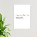 Ver imagem 1 de Quadro Lavanderia Significado Rosa 45x34cm - com vidro:Madeira preta