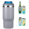 Copo Térmico Porta Lata/garrafa Long Neck com Abridor Cor Cinza - 1