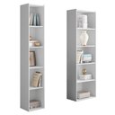 Ver imagem 1 de Kit 2 Estantes Livreiro Organizador Multiuso Workspace 5 Nichos Branco - Desk Design