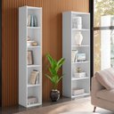Ver imagem 2 de Kit 2 Estantes Livreiro Organizador Multiuso Workspace 5 Nichos Branco - Desk Design