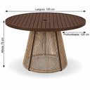 Ver imagem 3 de Mesa Laguna Tampo Alumínio Estrutura Alumínio Pintura Eletrostática Marrom 120cm Trama Original
