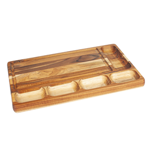 Petisqueira Madeira Teca Retangular com Área de Corte 48x30x2,4cm