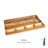 Petisqueira Madeira Teca Retangular com Área de Corte 48x30x2,4cm - 2
