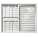 Ver imagem 1 de Janela Veneziana 3 Folhas com Grade Alumínio Branco Linha 25:120 x 150