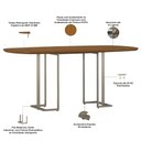 Ver imagem 3 de Mesa Retangular Alina 180cm Cinamomo Champanhe com 6 Cadeiras Barcelona N01 Couríssimo Preto Linho