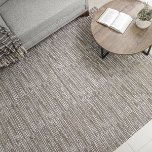 Tapete Sala Antiderrapante Decoração 1.40m X 2.00m Tear Artesanal Jacquard Off-white Bege