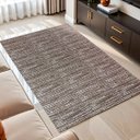 Ver imagem 4 de Tapete Sala Quarto 1,40 X 2,00m Antiderrapante Mesclado Rústico Marrom Cru Artesanal Minimalista