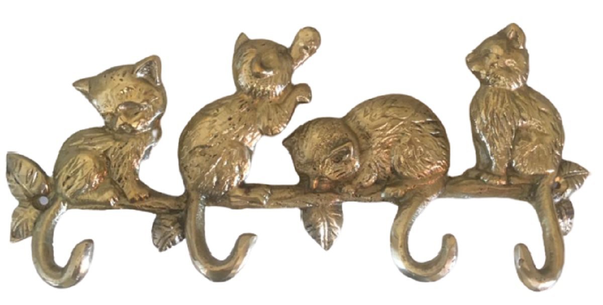 Porta Chaves Cabide Gatos Bronze Decoração Presentes Animais