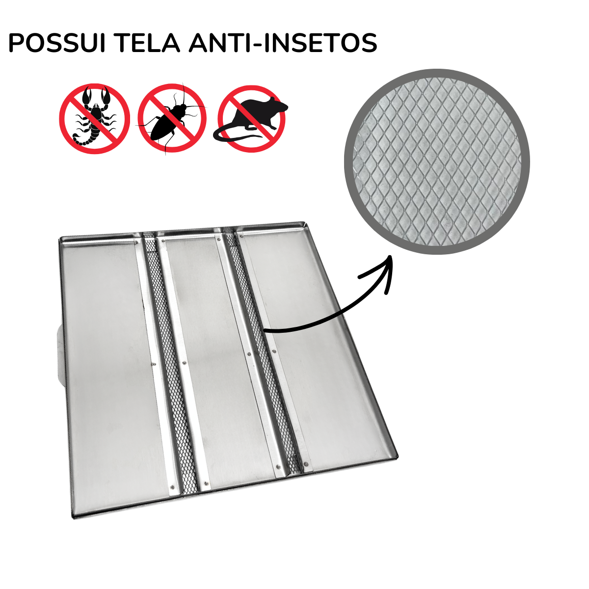 Ralo Cola Piso para Ralo 30x30 Inox Anti Insetos - 4