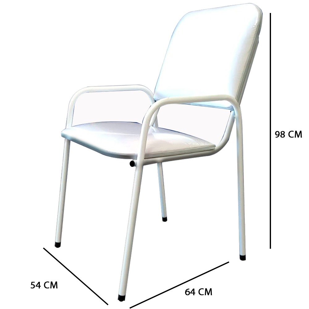 Cadeira Para Recepção Em Clínica Hospital e Laboratório Branca Medcombo - 3