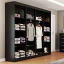 Ver imagem 5 de Quarto de Casal Ele e Ela Closet 8 Prateleiras Cômoda 10 Gavetas Preto - Panorama Móveis