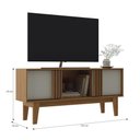 Ver imagem 2 de Rack para TV Sala de Estar 2 Portas de Correr RK2200 Naturalle/Cristalo - Decibal