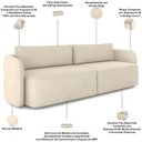Ver imagem 4 de Sofá 3 Lugares Sala Living Orgânico 220cm Oregon K01 Veludo Bege - Lyam Decor