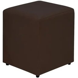 Puff Decorativo Quadrado Corino Marrom 48x38x38cm Orthovida - 1