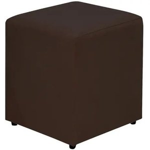 Puff Decorativo Quadrado Corino Marrom 48x38x38cm Orthovida