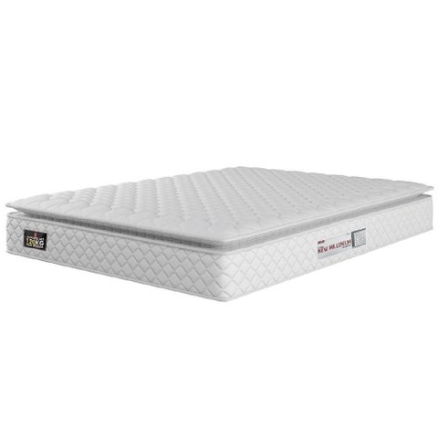 Colchão Casal Queen Espuma D33 Pillow Top New Millenium 158x198x19cm Branco Hellen-Suporta até
