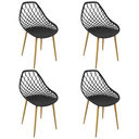 Ver imagem 1 de Kit 4 Cadeiras Cloe Kaila Polipropileno Preto Base Aço Preto
