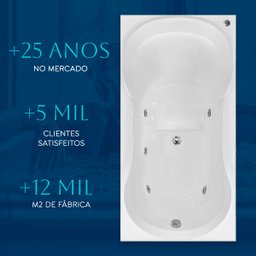 Banheira Retangular Ottawa com Hidro em Acrílico - 127v - 5