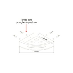 Suporte Porta Shampoo de Banheiro de Canto Inox Branco - 5