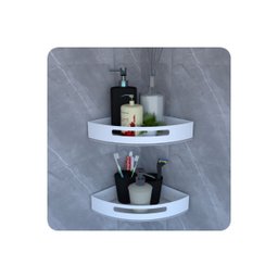 Suporte Porta Shampoo de Banheiro de Canto Inox Branco - 7